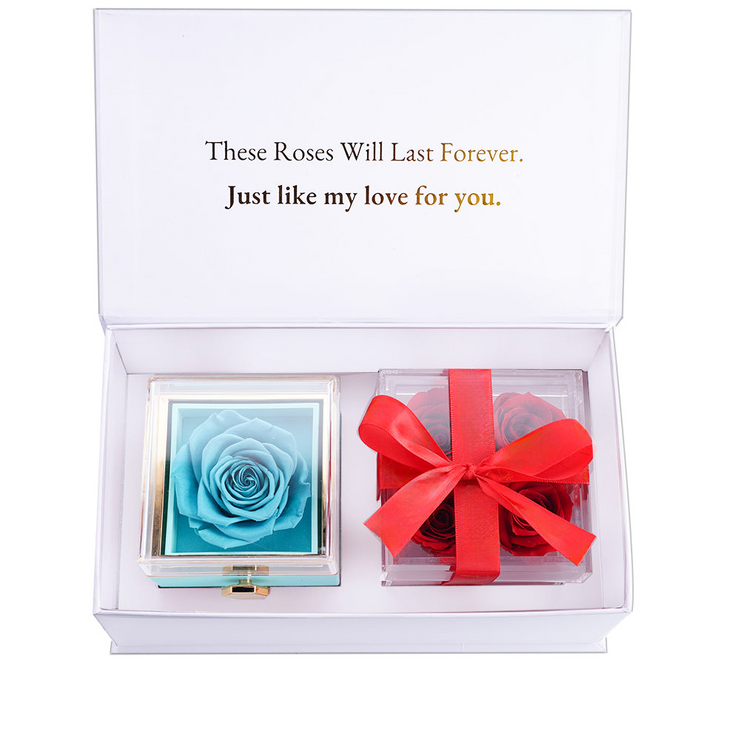 Valentines Day Eternal Rose Box Bundle