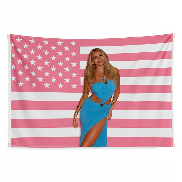 Personalized Pink American Flag