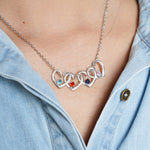 Custom Birthstone Hearts Necklace