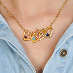 Custom Birthstone Hearts Necklace