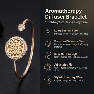 Aromatherapy Diffuser Bracelet with Essential Oil Locket