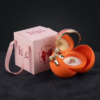 Eternal Rose Rotating Jewelry Box with Magnetic Ring Closure
