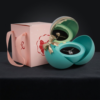 Eternal Rose Rotating Jewelry Box with Magnetic Ring Closure