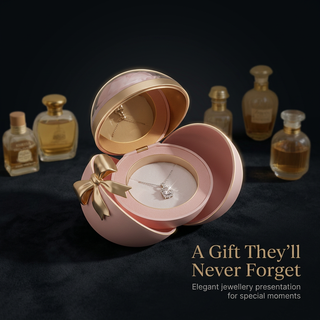 Eternal Rose Rotating Jewelry Box with Magnetic Ring Closure