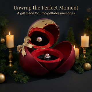 Eternal Rose Rotating Jewelry Box with Magnetic Ring Closure