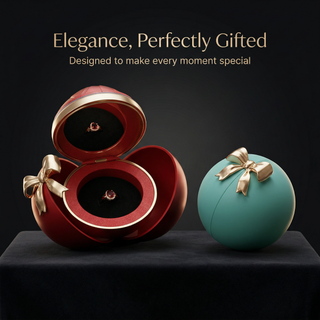 Eternal Rose Rotating Jewelry Box with Magnetic Ring Closure