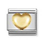 Gold Heart  on Silver