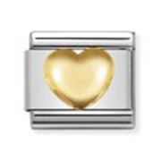 Gold Heart  on Silver