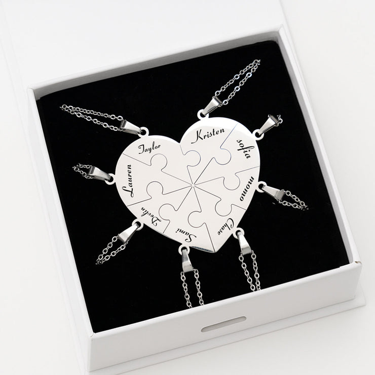 Custom Puzzle Heart Necklace