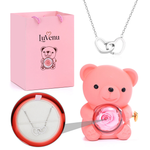 Eternal Rose Bear - W/ Engraved Necklace