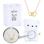 Eternal Rose Bear - W/ Engraved Necklace