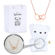 Eternal Rose Bear - W/ Engraved Necklace