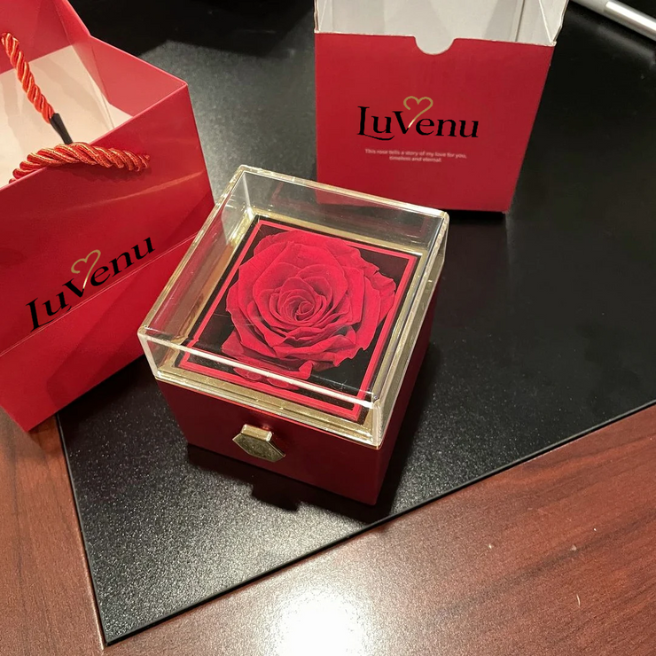 Eternal Rose Bear - W/ Engraved Necklace