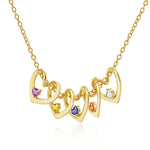 Custom Birthstone Hearts Necklace