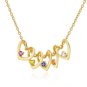 Custom Birthstone Hearts Necklace