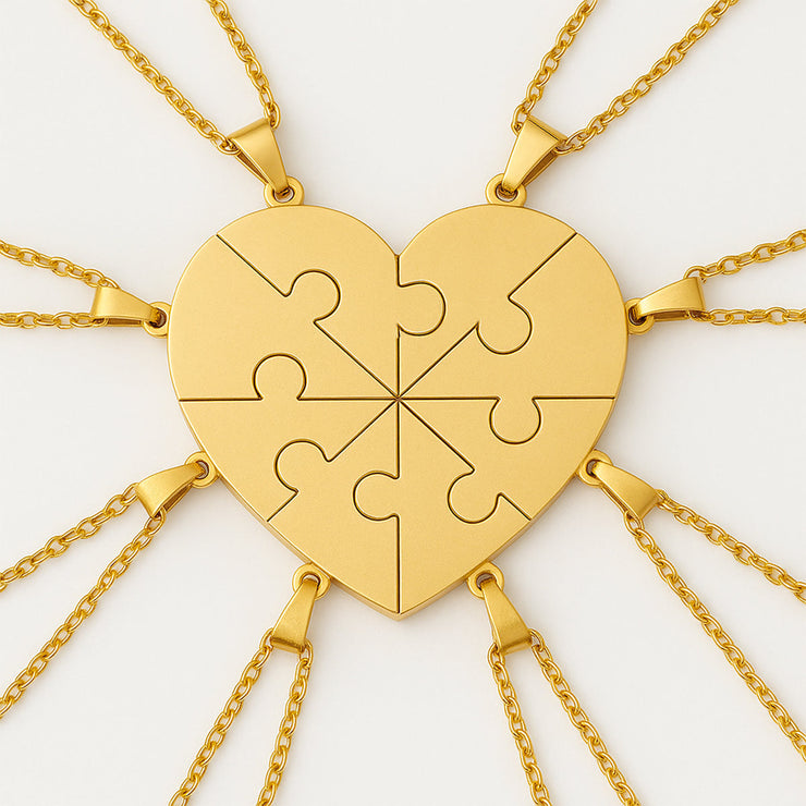 Custom Puzzle Heart Necklace