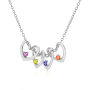 Custom Birthstone Hearts Necklace